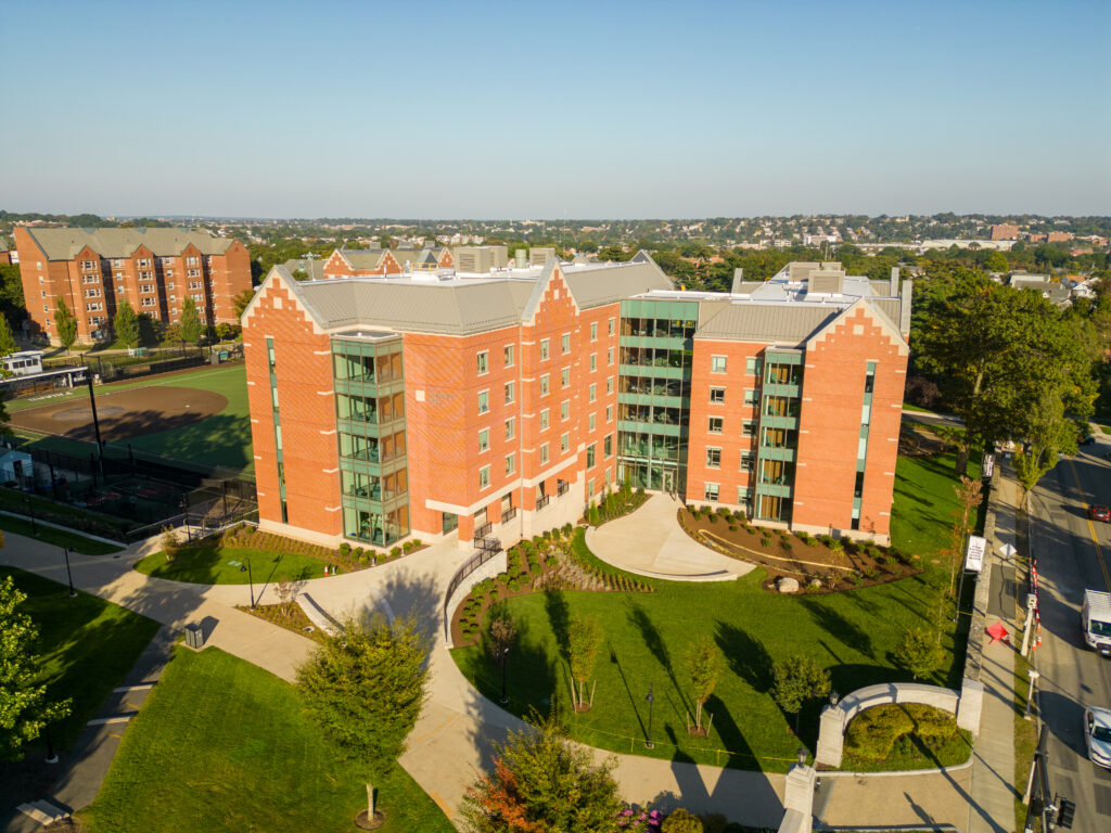 Aerial view of Shanley Hall