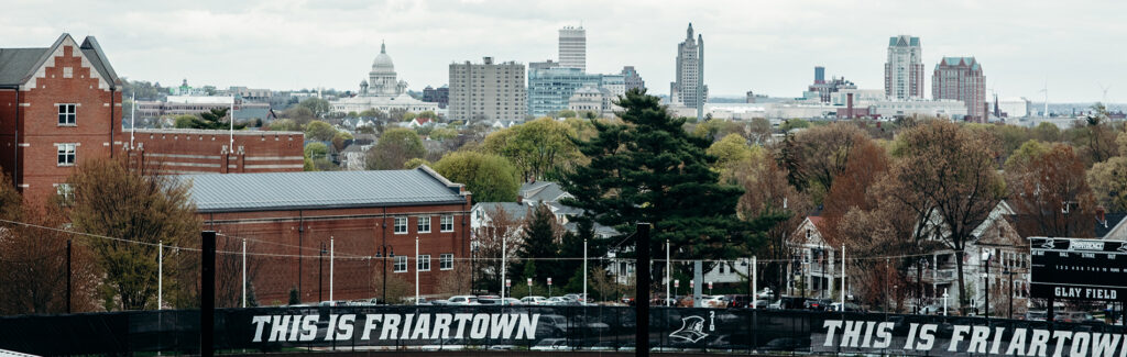 View of Providence skyline from softball field